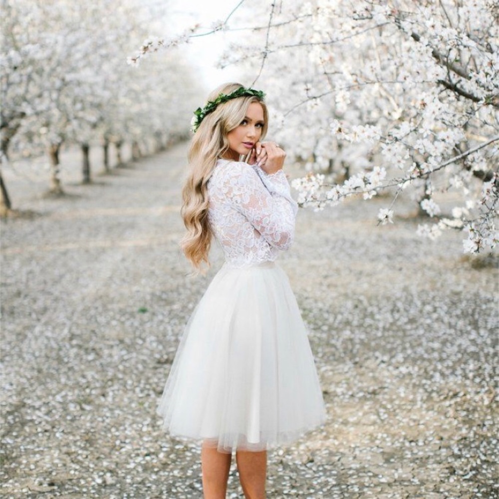 White tulle skirt